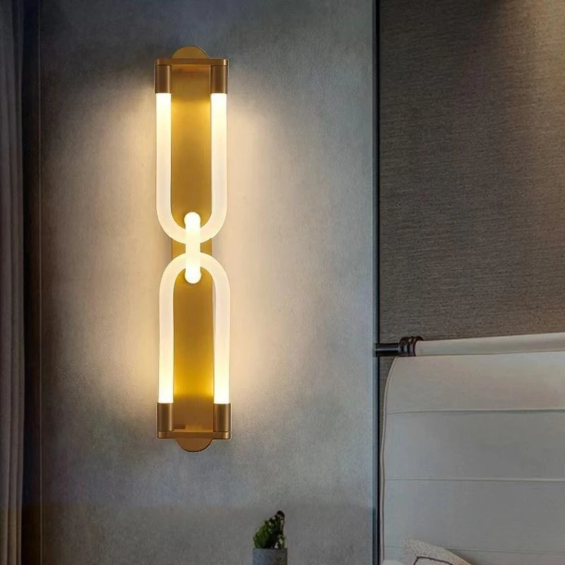 

Long wall lamp light luxury golden villa bedroom bedside living room corridor aisle hotel soft decoration design ambient lamp
