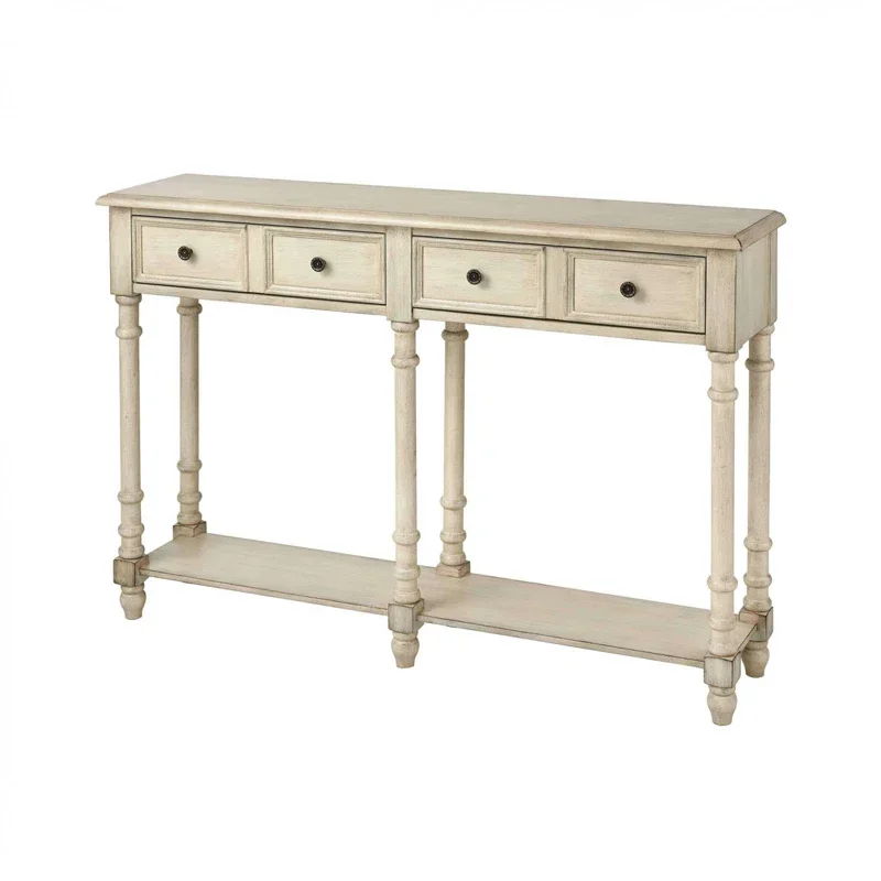 

American Solid Wood Console French Retro Console Tables Small Apartment Household Partition Sofa Background Furniture