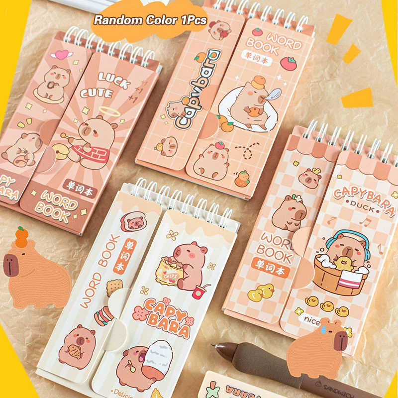 

1Pcs Fashion Cartoon Capybara Notebook Cute Mini Notepad Portable Pocket Book Student Stationery Gifts School Office Supplies