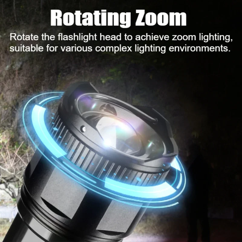 Outdoor Powerful LED Flashlight Portable USB Rechargeable LED COB Camping Torch 5 Modes Multi Functional Emergency Lantern
