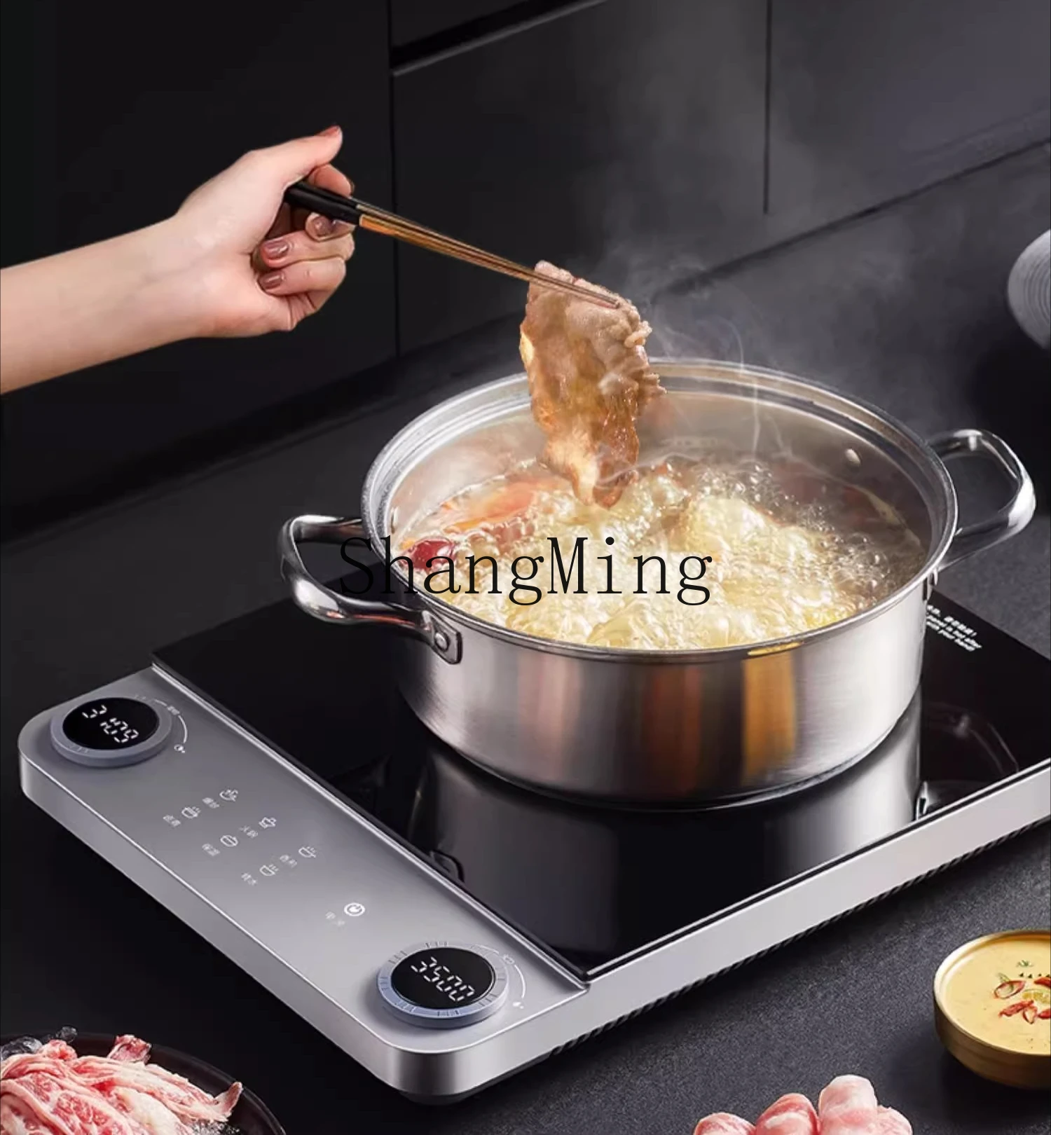 ZYY المنزلية ووك ذكي القلي والمتعدد الوظائف وعاء ساخن صغير موقد كهرومغناطيسي جديد
