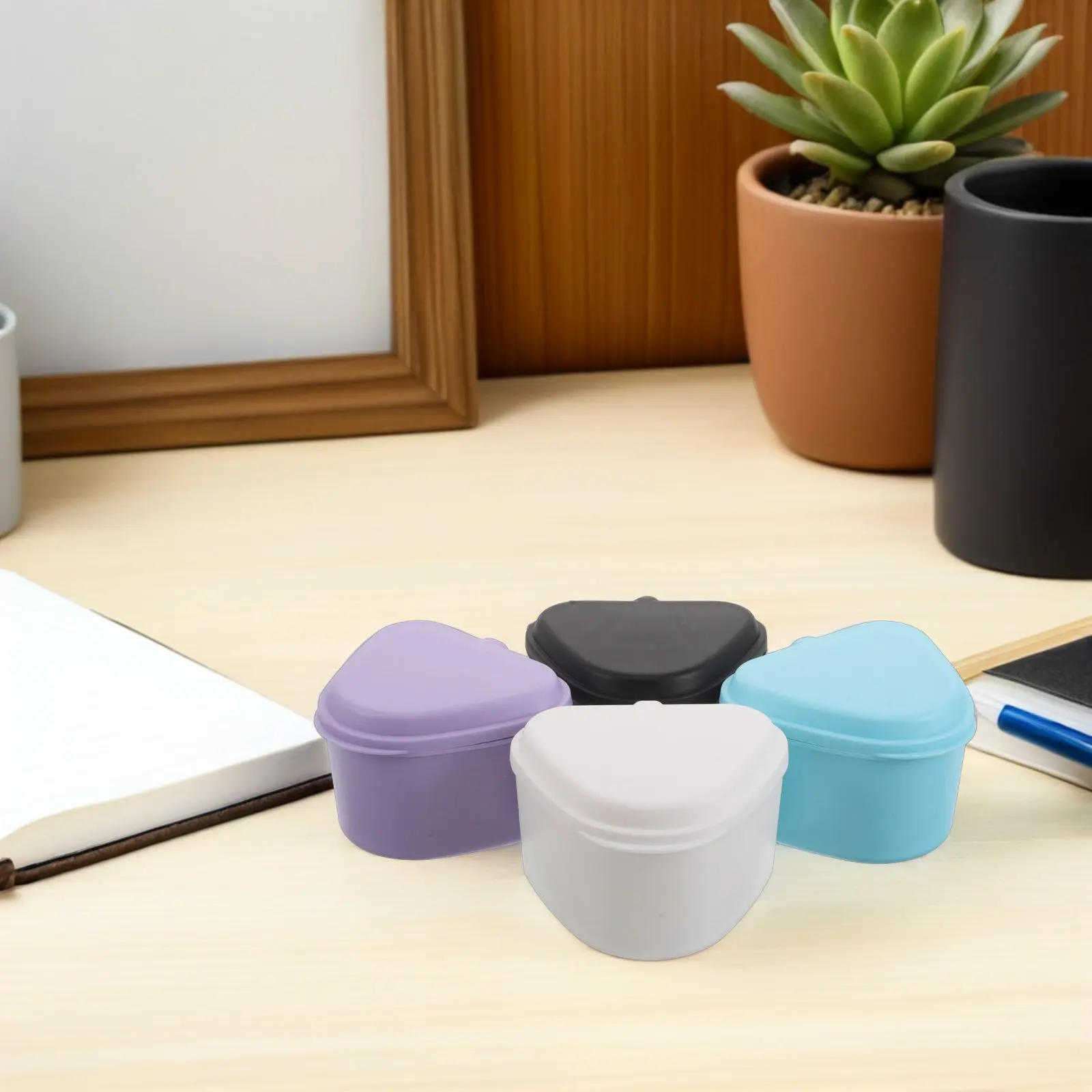 4Pcs Denture Case Retainer Mouth Guard Slim Plastic Holder Container Travel Portable Orthodontic Storage Box Scratch Resistant