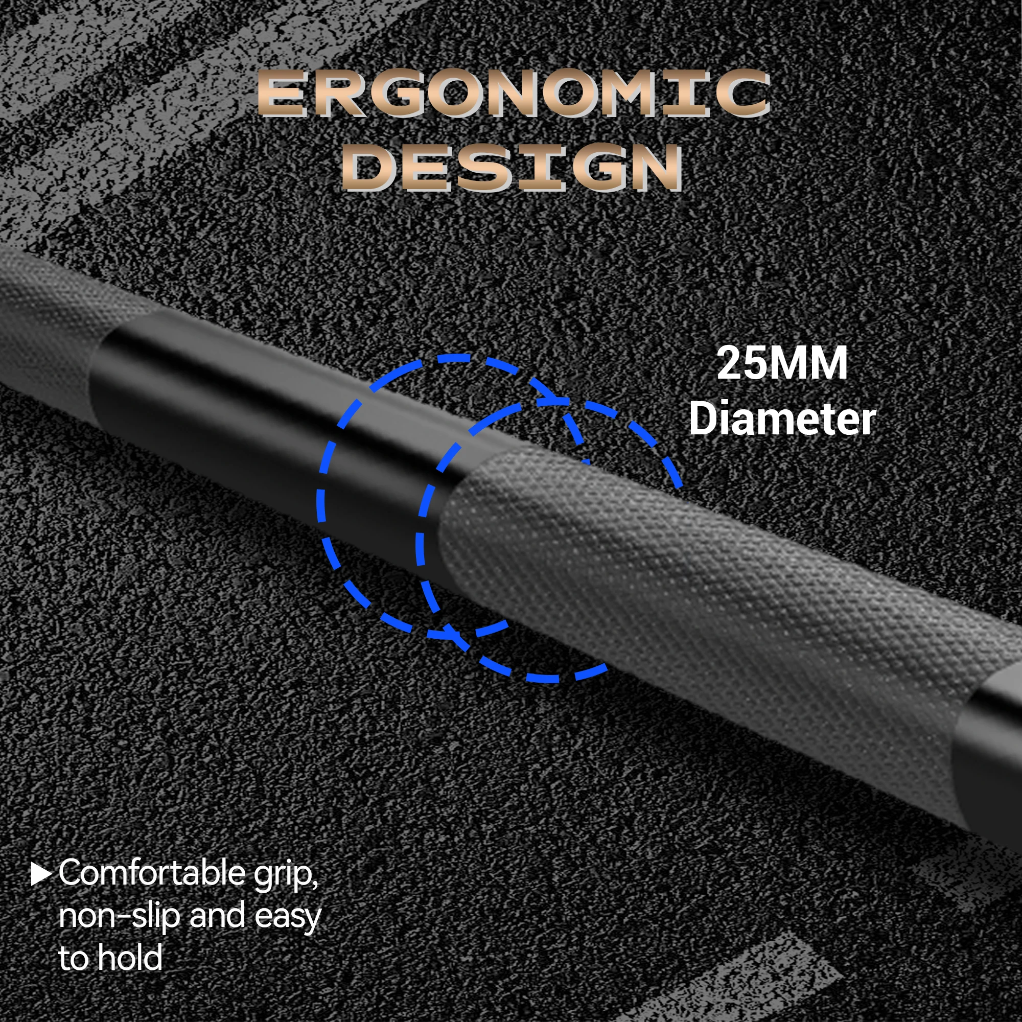 7FT 45LB Powerlifting Barbell, Heavy-Duty 700LB Capacity, 2-Inch Weight Bar for Snatch & Strength Training, Home Gym Strength Training