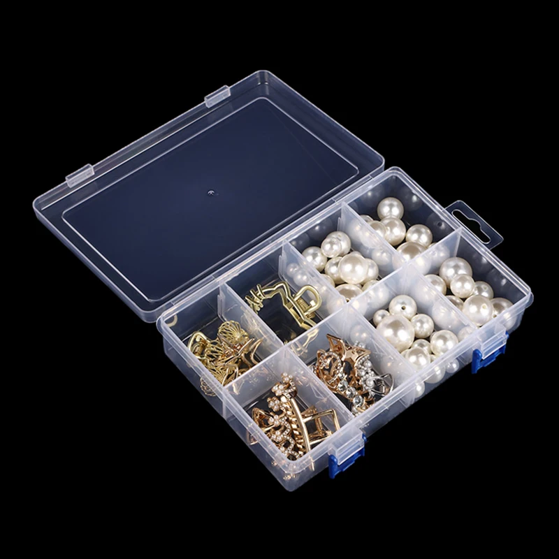 Multifunctional Tool Case 20*13.5*4.5cm Large 8 Grids Plastic Storage Box Screw Electronic Component Transparent Organizer