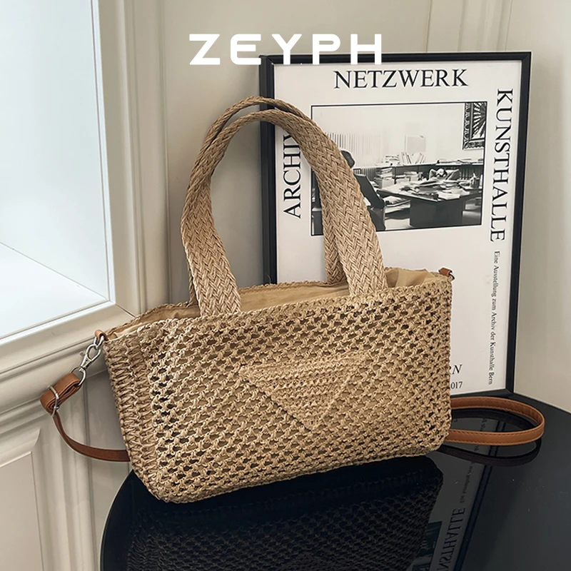 

Zeyph Bamboo Basket Weaving Spring Summer New Beach Bag Ladies Medium Handbag Shoulder Bag Crossbody Bag