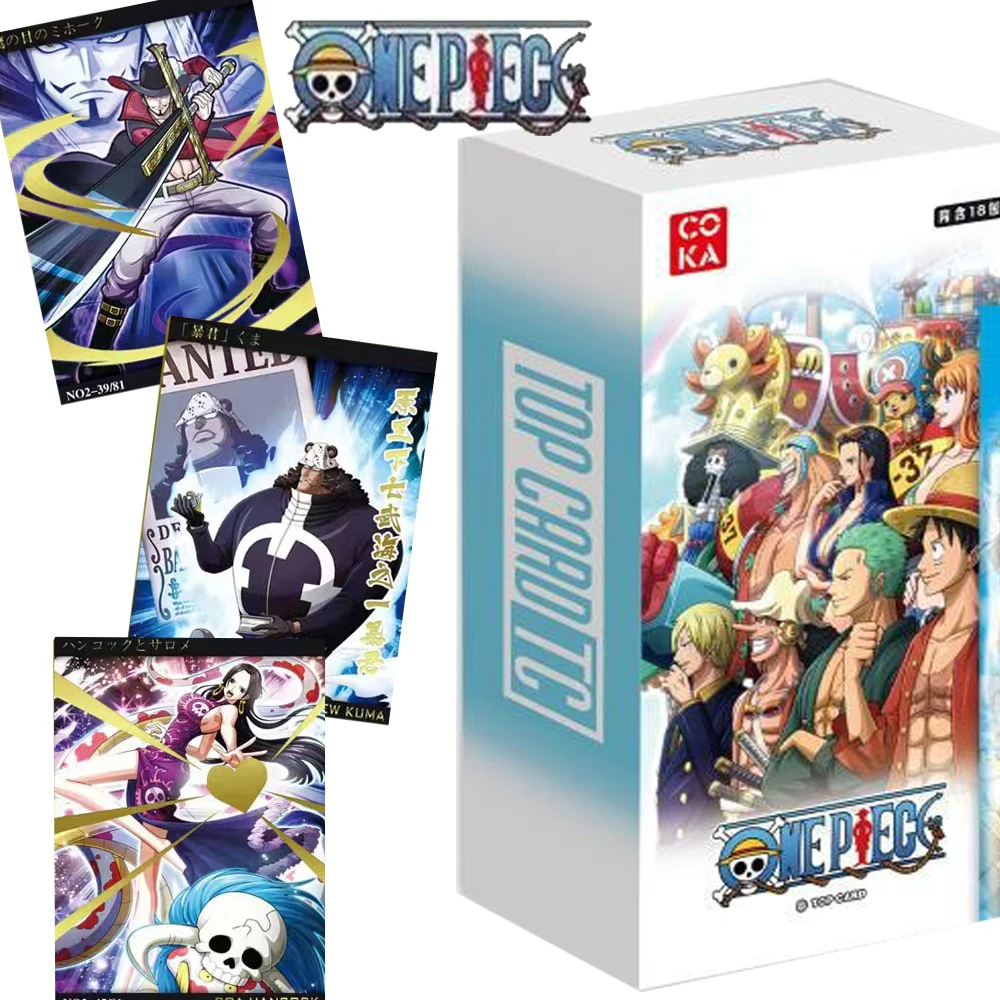 One Piece Cards Collection Booster Box Anime Figure Luffy Zoro Nami Game Battle Right Angle Thick Card Child Birthday Gift Toy