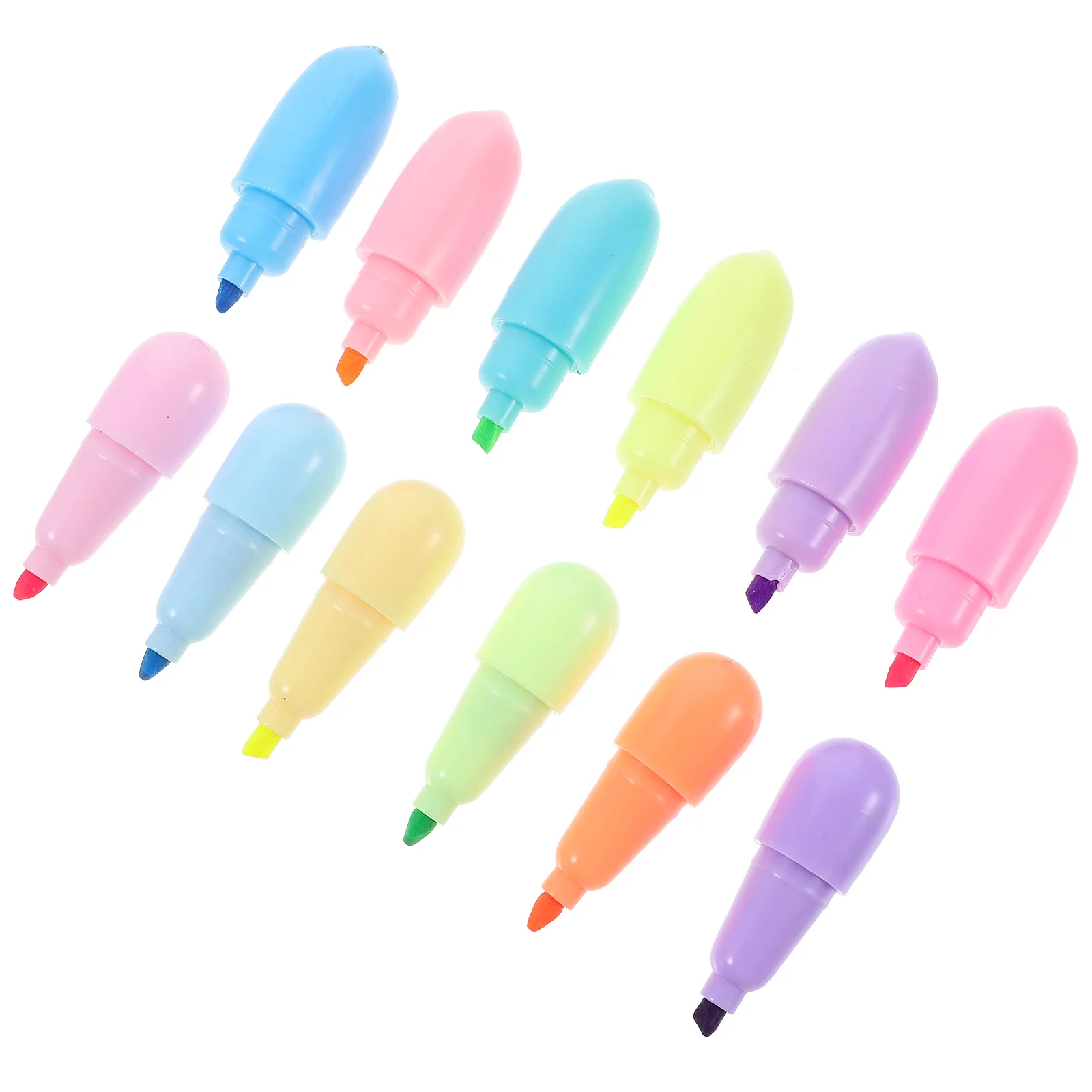 

12 Pcs Highlighter Vibrant Highlighters Mini Markers Stick Pen Multicolored Colorful Thin