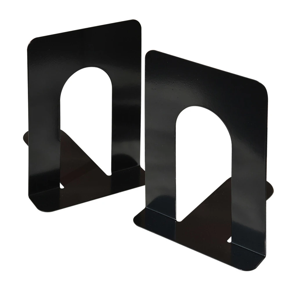 

2pcs Metal Bookends Sturdy Anti Strong Support for Books Magazines Journals Office Home Library School Shelves