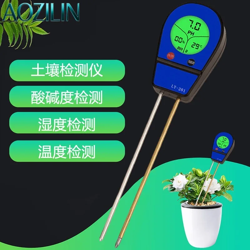 AOZILIN LY201 3in1 Soil PH Moisture Temp Tester Soil Detector Meter For Garden Flower Farm Plant Cultivation Care Tool