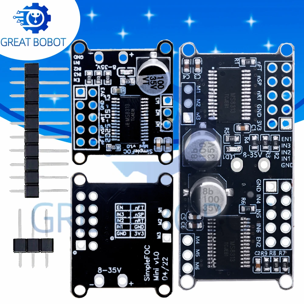 Carte d'entraînement de moteur sans balais SimpleFOCMini DC 8-30v, pilote de commande FOC, algorithme de contrôle SVPWM