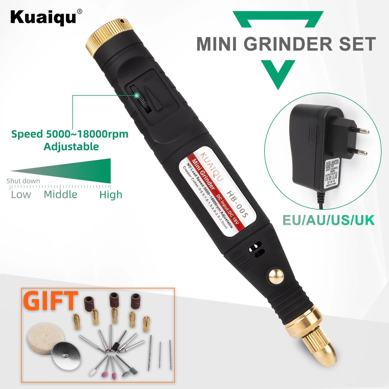 18W Mini Electric Drill Set 18V Adjustable Powerful Engraver Hand Drill 18000 Rpm Small Grinder Machine Engraver Woodworker Tool