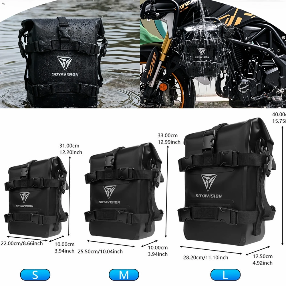 

Водонепроницаемая сумка SOYAVISION 8L 10L 12L для инструментов, сумка для защиты рамы мотоцикла BMW R1200GS, HONDA, Suzuki DL650 V-Strom