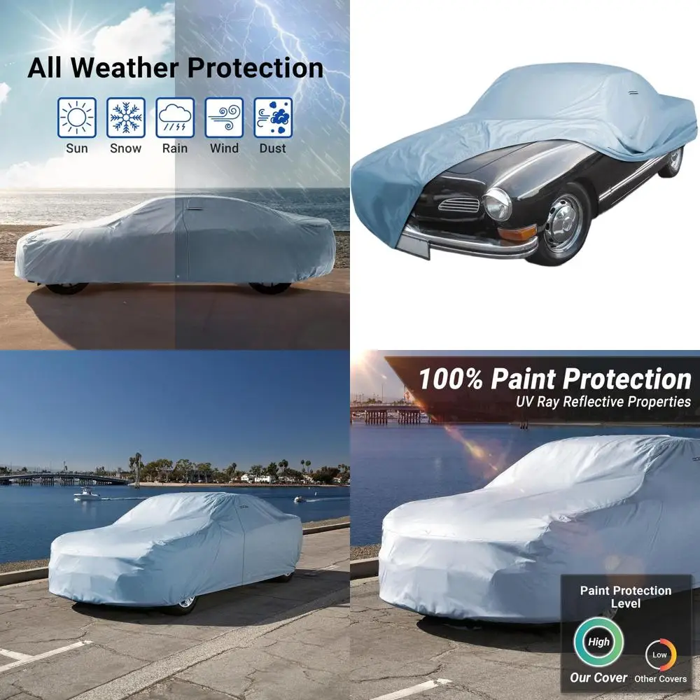 

Vintage Car Cover: Heavy-Duty Waterproof Protection for 1955-1974 Cars, Custom-Fit, UV-Resistant, with Straps & Storage Bag