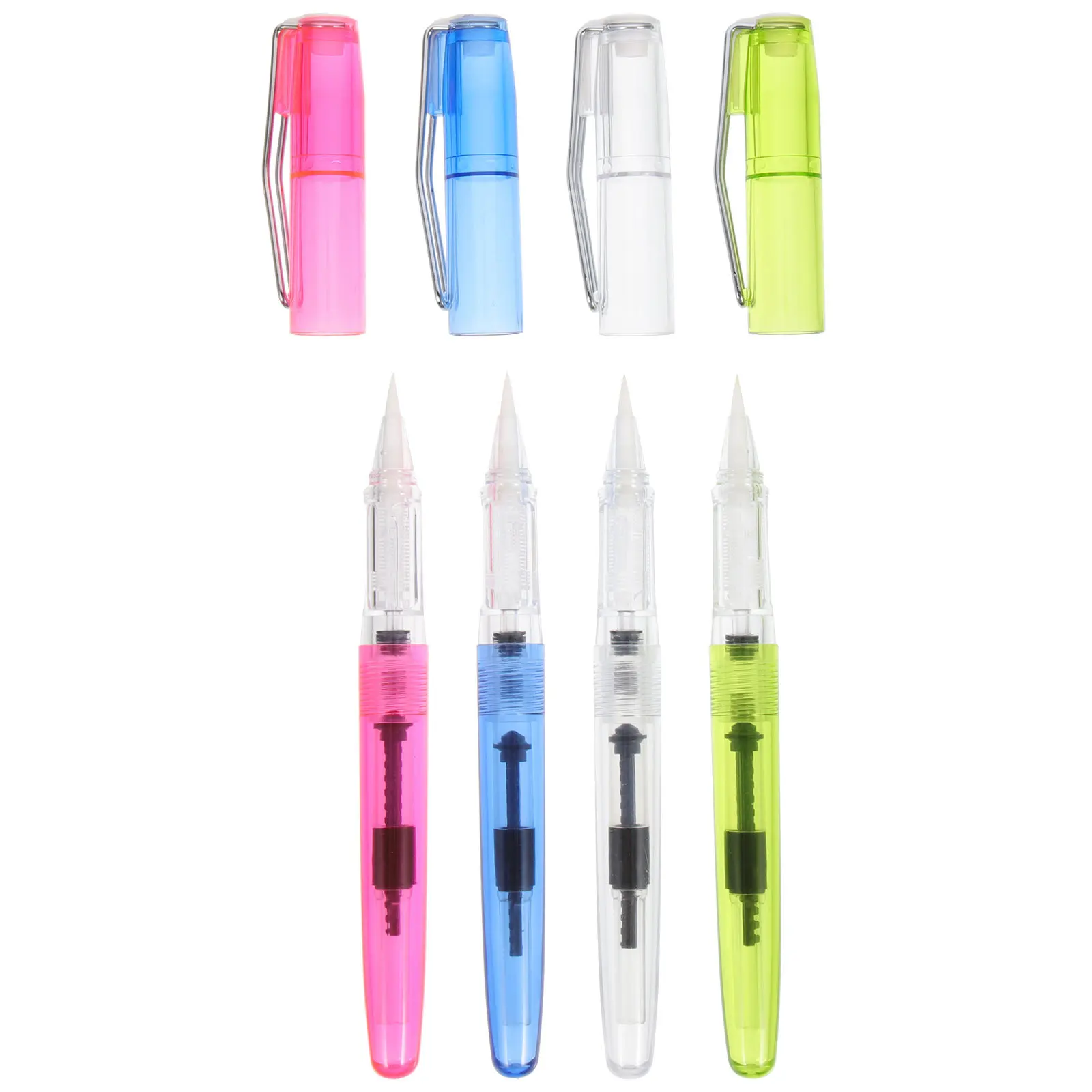 

4Pcs Watercolor Brush Pen Reusable Painting Pen with Fine Nylon Tip Ideal for Drawing Calligraphy Sketching Students Artists
