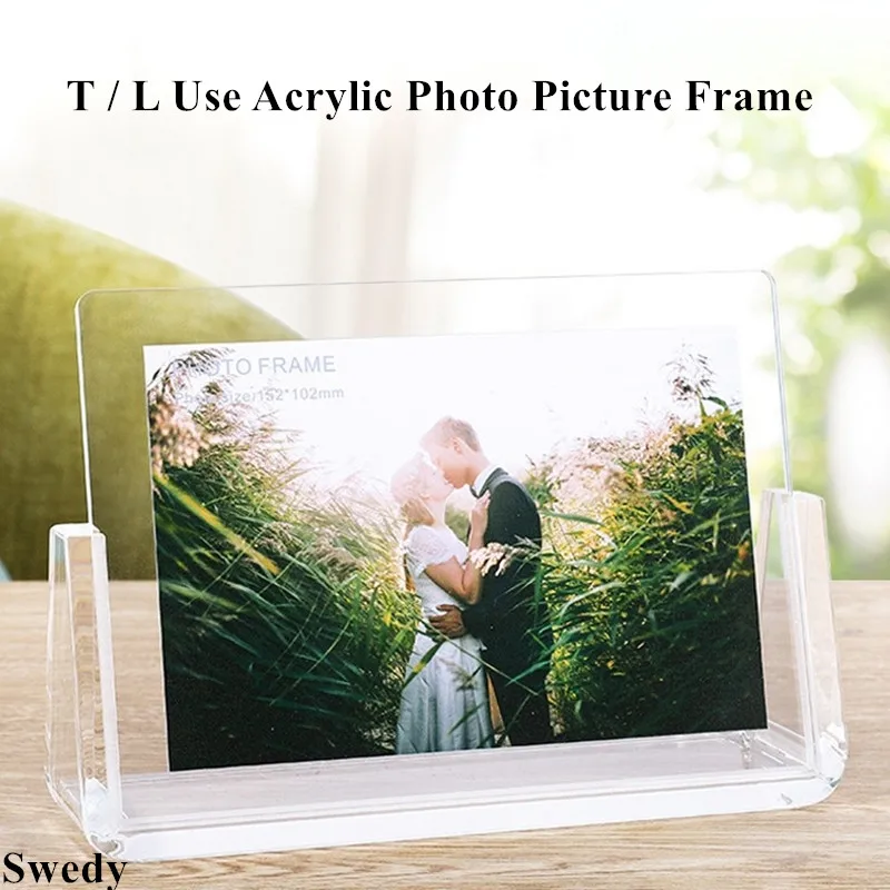 A6 105x148mm T / L Two Use Acrylic Sign Holder Display Stand Restaurant Payment QR Code Stand Menu Holder Photo Poster Frame