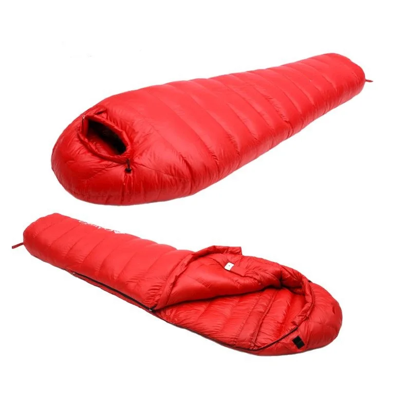 210*80cm Camping Duck Down Sleeping Bag Black Adult Temperature -40-15 ° Single Spliced Double Men