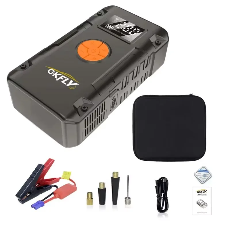 GKFLY 4000A startbooster met 150PSI luchtpomp of zonder pomp, 12V boostervermogen, powerbank, LED voor benzine- en dieselauto's