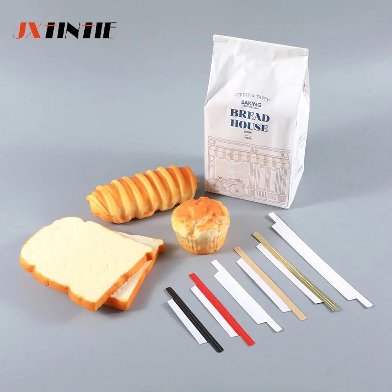 Self-adhesive Paper Tin Ties, Peel and Stick Ties, Bread Toast Bag Clip, Double Wire Twist Ties, Hot Sale, 500Pcs, 13CM