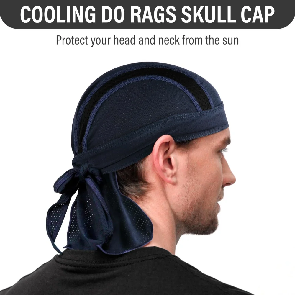 Men's Headscarf Handkerchief Head Outdoor Durags Pirate Hat Motorcycle Helmet Lining Breathable Quick-drying Sport Caps