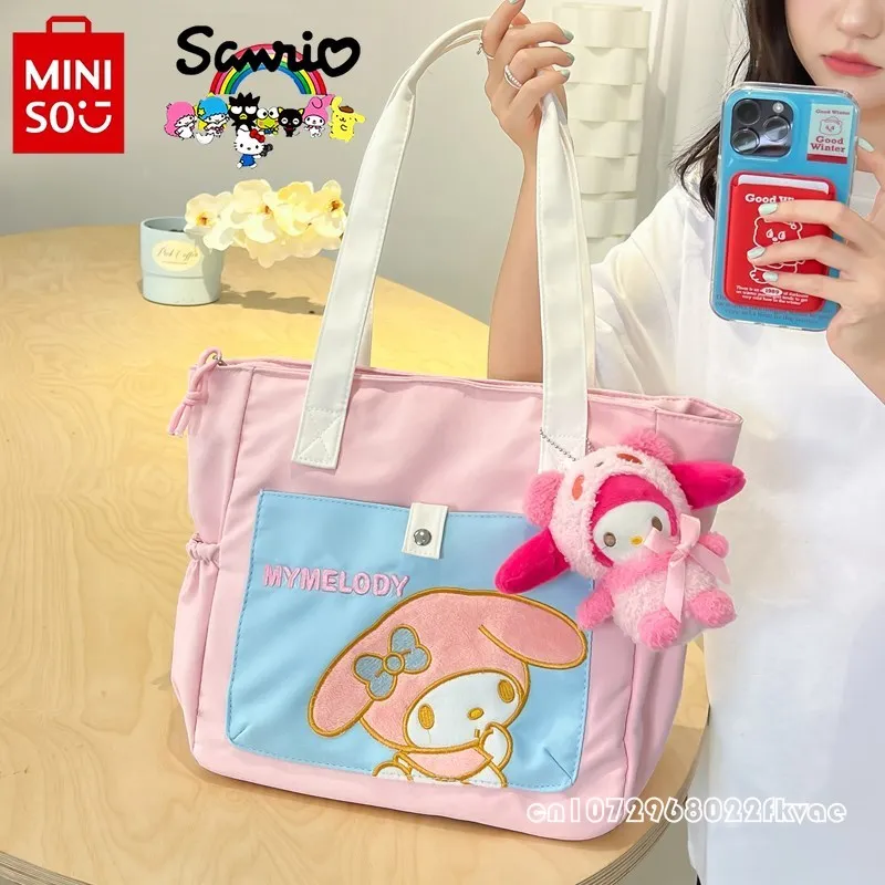 Sanrio 2024 New Women's Handbag Fashionable High Quality Girl Shoulder Bag Cartoon Casual Large Capacity Girl Storage Bag