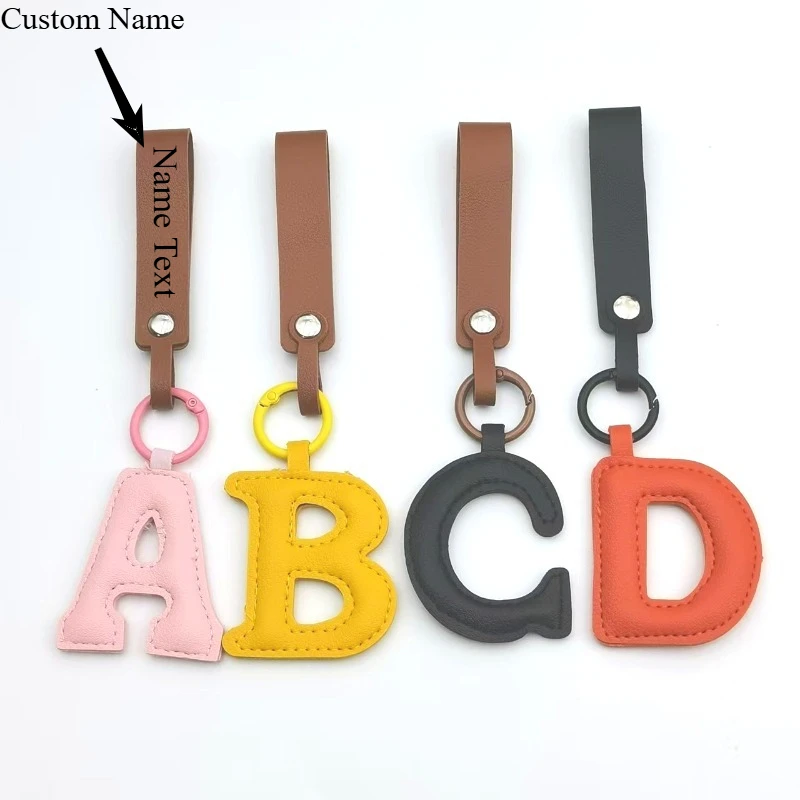 

Персонализированный брелок для ключей с 26 буквами, премиальный дизайн, кожаные аксессуары для пар, модные трансграничные товары