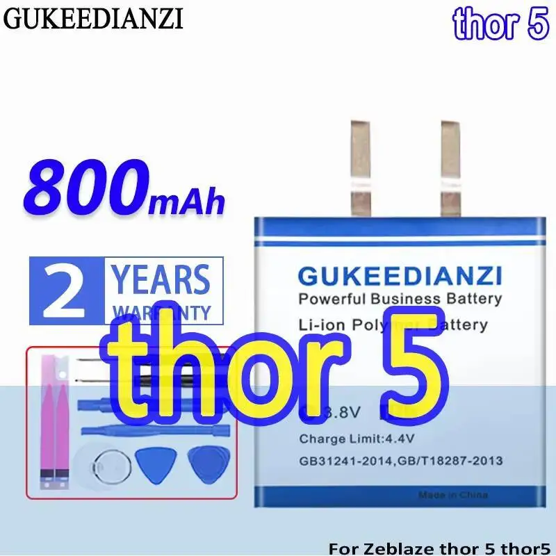 

Только ячейка для Zeblaze Thor 5 Thor5, без кабеля и ПК, аккумулятор для смарт-часов, замена премиум-класса 800 мАч