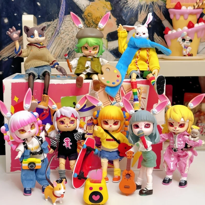 

1/12 Bonnie Rabbits Bjd Dolls Movable Figures Ob11 Cute Bjd Dolls Blind Box Mystery Box Collectibletoys Gifts Models Ornament