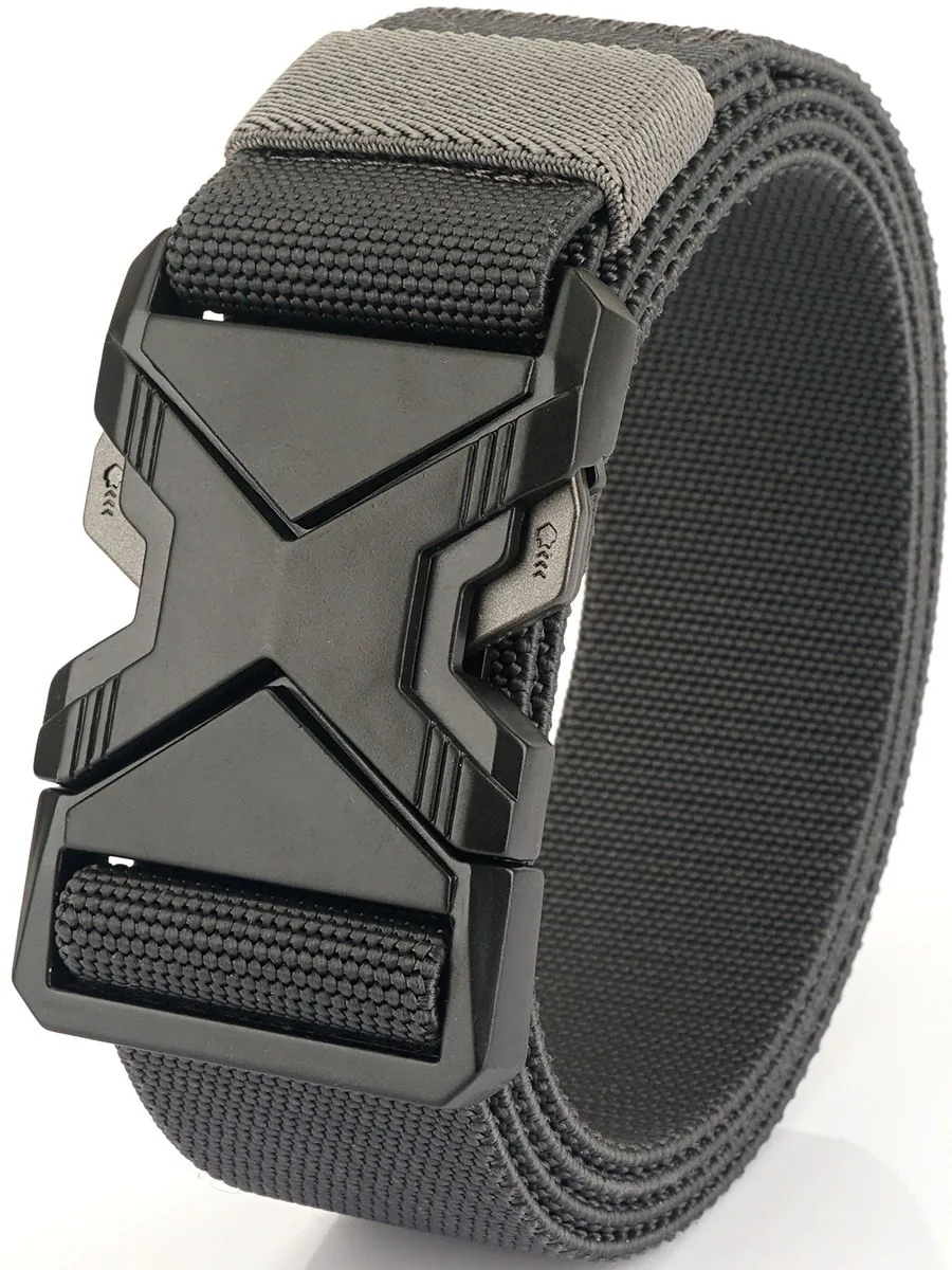 2026-new-men's-outdoor-tactical-belt-elastic-nylon-woven-alloy-automatic-buckle-canvas-leather-belt-tactical-training-belt
