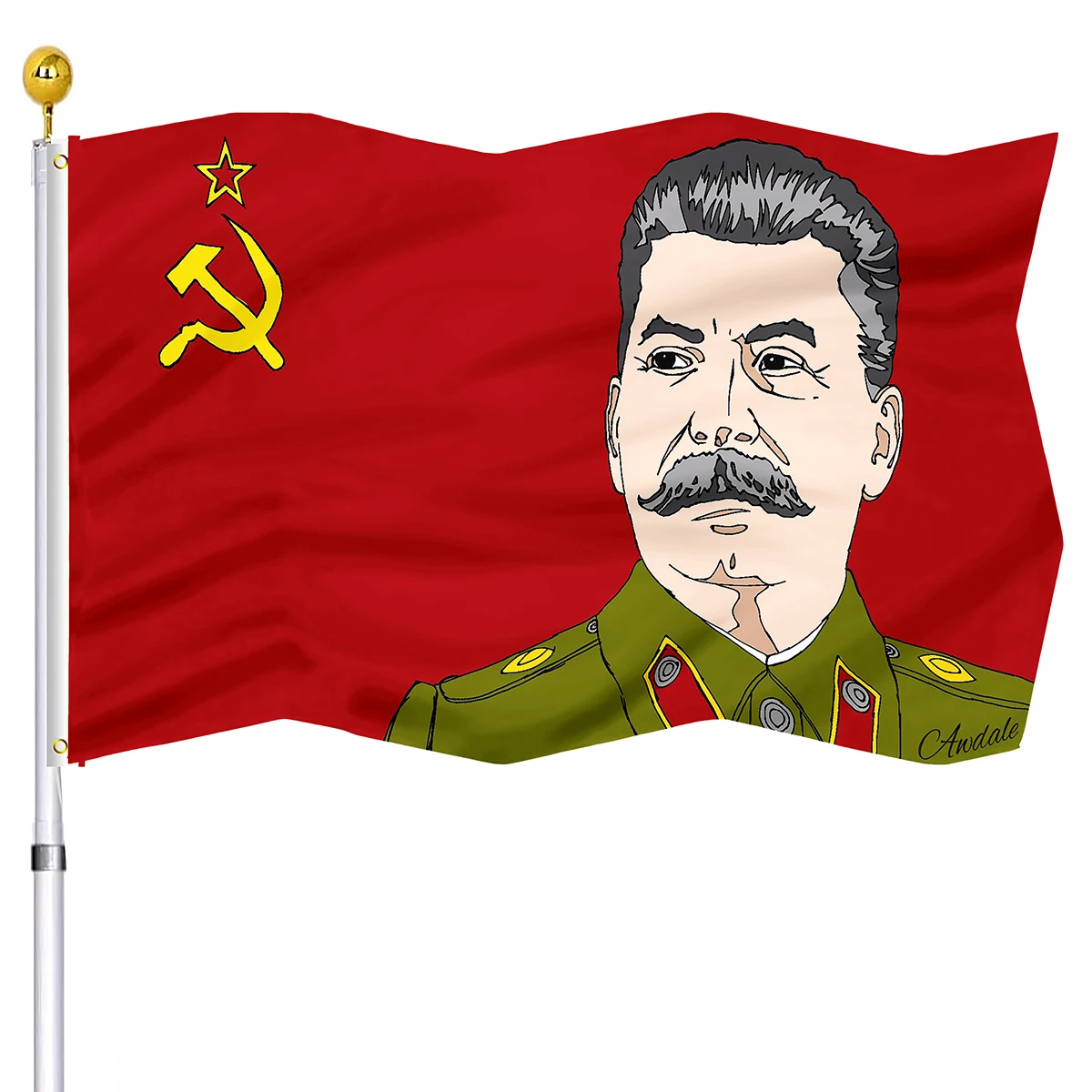 Lenin Stalin CCCP Russian Flag of Soviet Union Communism Flags Double Stitched Banner with Brass Grommets Indoor Outdoor Decor