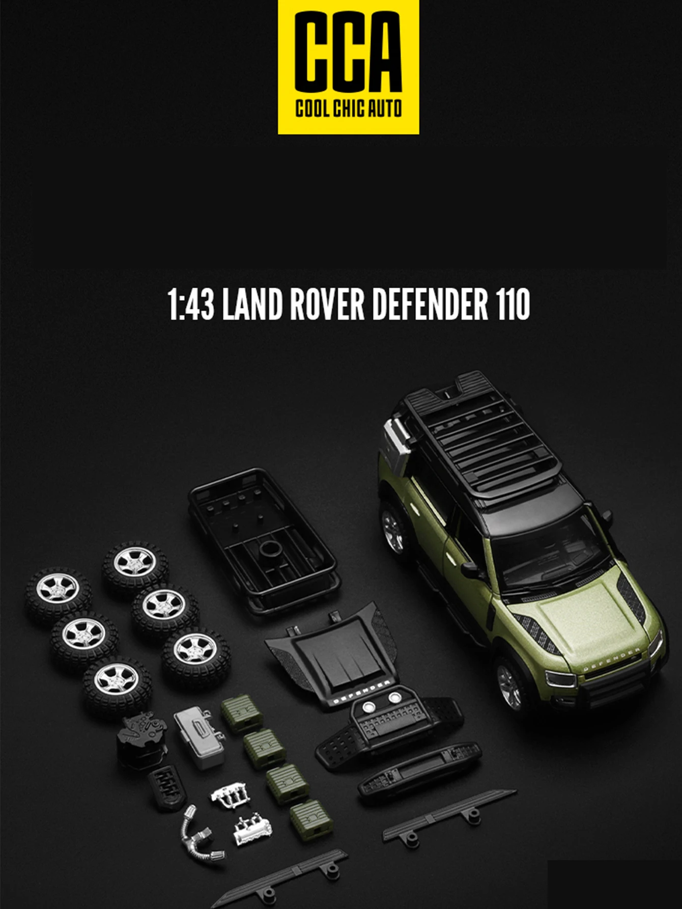 

CCA 1:43 simulation zinc alloy Land Rover Defender 110 assembled model car, static ornament, metal collectible gift car