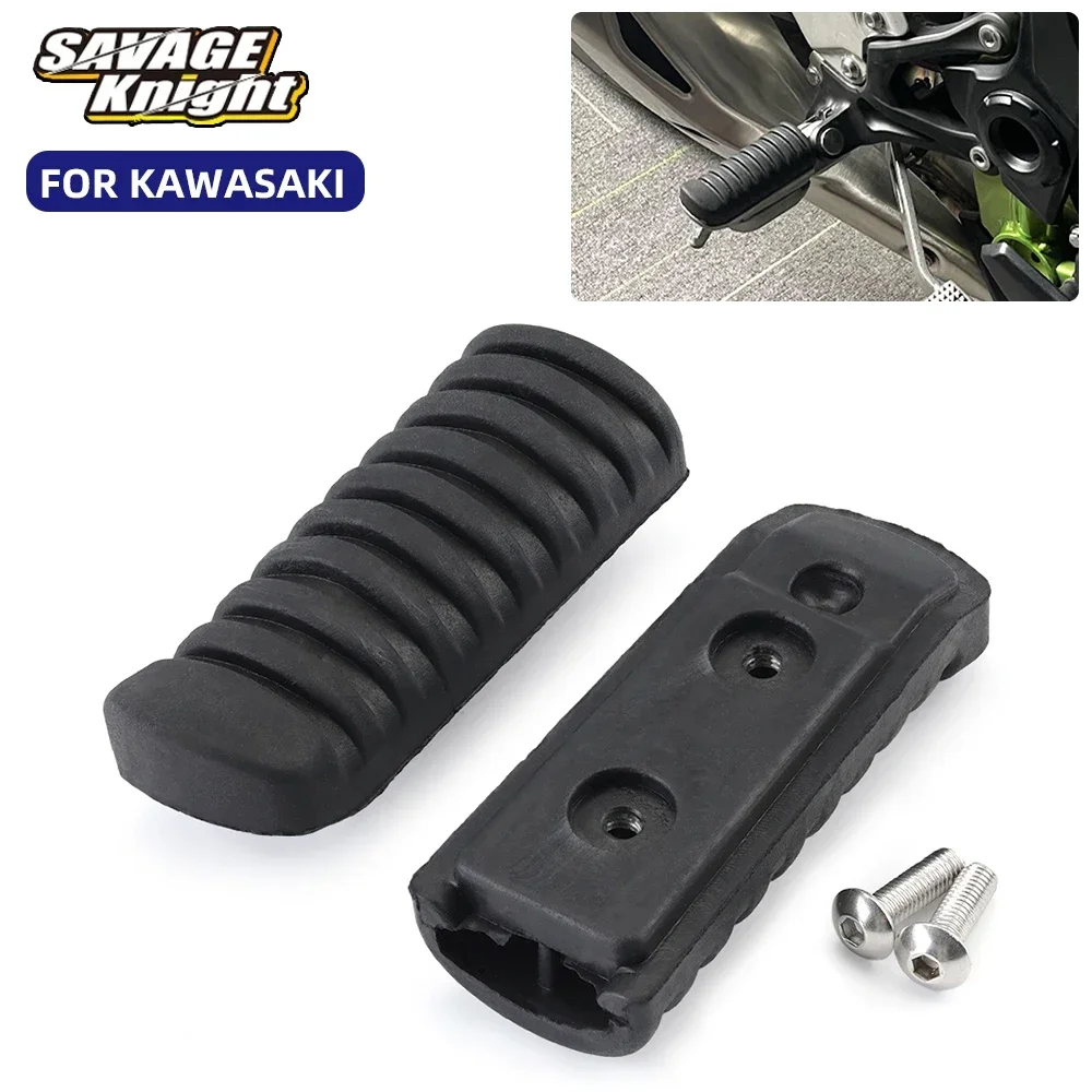 Motorcycle Footrest Step Rubber Cover Footpeg For Kawasaki ZRX ZR 400 600 1100 1200 Z650 Z750 Z900 Z1000 ZX-6R ZX-9R ZX12R NINJA