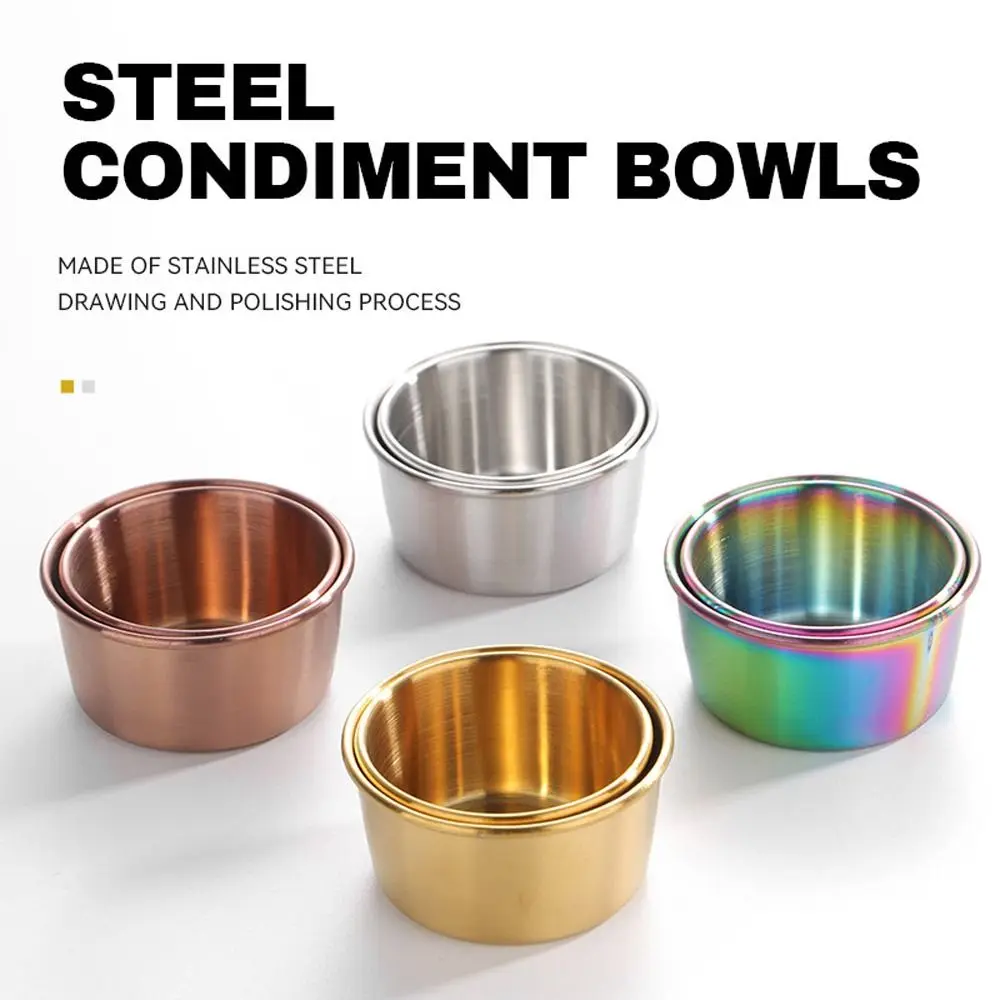 Stainless Steel Sauce Cup Seasoning Dishes Sushi Dipping Bowl Spice Dishes Salad Sauce Container