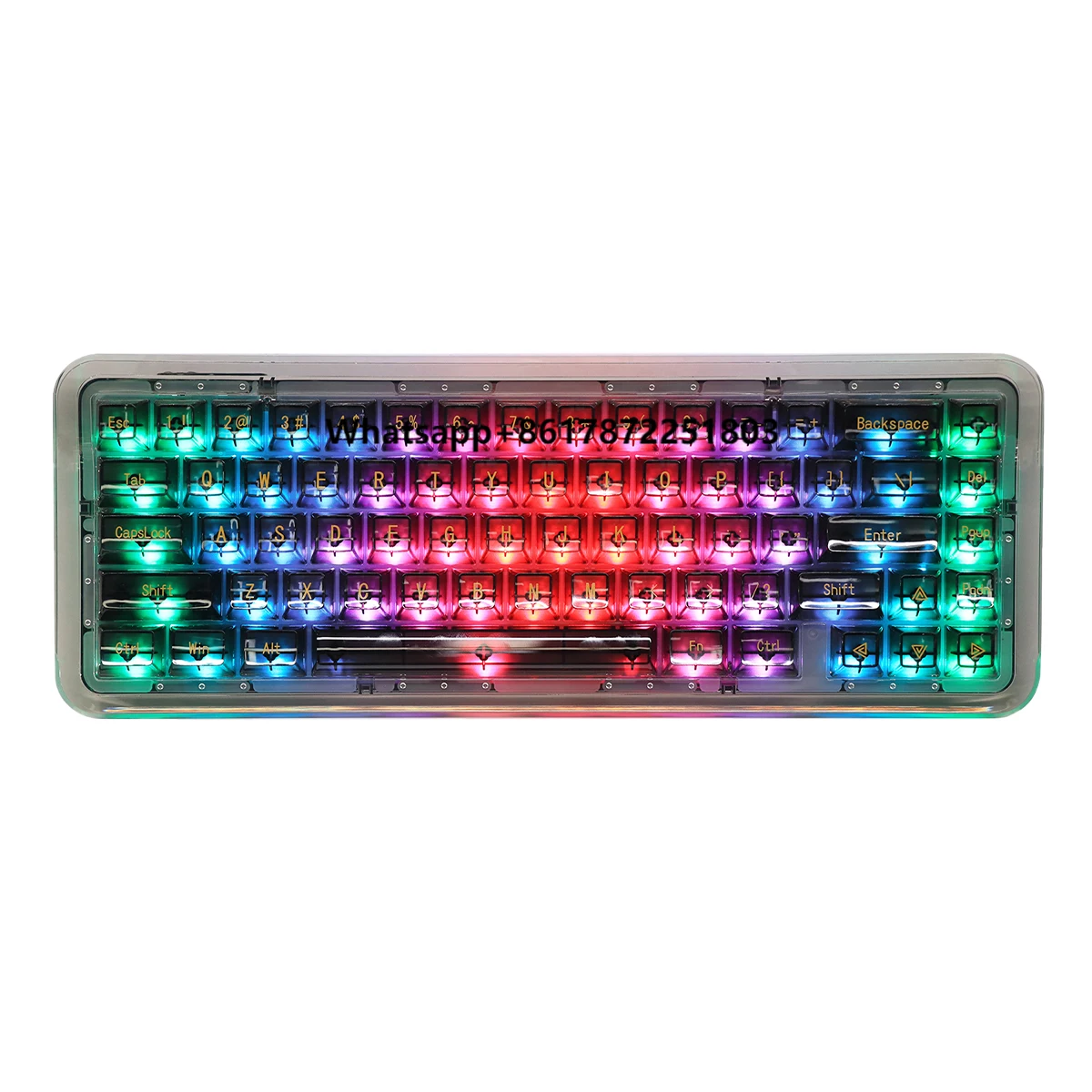 

B67 Three Mode Mechanical Keyboard RGB Hot-swappable Keyboard with Transparent MDA High Sublimation Keycap for Gaming Office