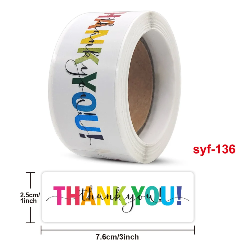 120Pcs 1*3in Colorful Thank You Stickers Gift Box Sealing Labels Envelope Seal Stickers Packaging Decoration Stickers Greeting Card Packaging Decoration Stickers