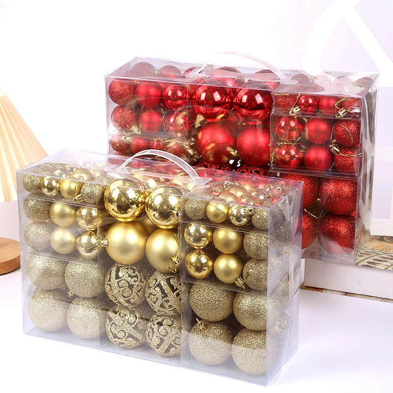 100Pcs Christmas Ball Decoration Black Red Gold Baubles Christmas Tree Hanging Ornaments For Noel Navidad Natal 2025 New Year