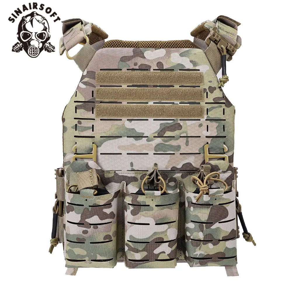 

SINAIRSOFT Tactical Nylon Laser Cut Vest With Quick Release Security Molle Multi-camo Plate Carrier Chaleco Hunting Vests