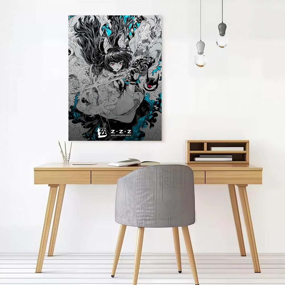 Zenless Zone Zero Game Character Art Poster Customizable Printed Canvas Painting for Pictures Wall Art Interior Decoration Room