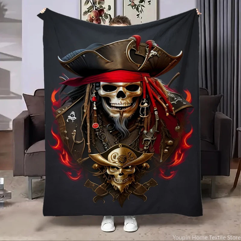 

Disney Pirates of the Caribbean Flannel Throw Blanket for Sofa Home Bedroom Office Travel Cover Blanket Kids Warm Soft Baby Gift