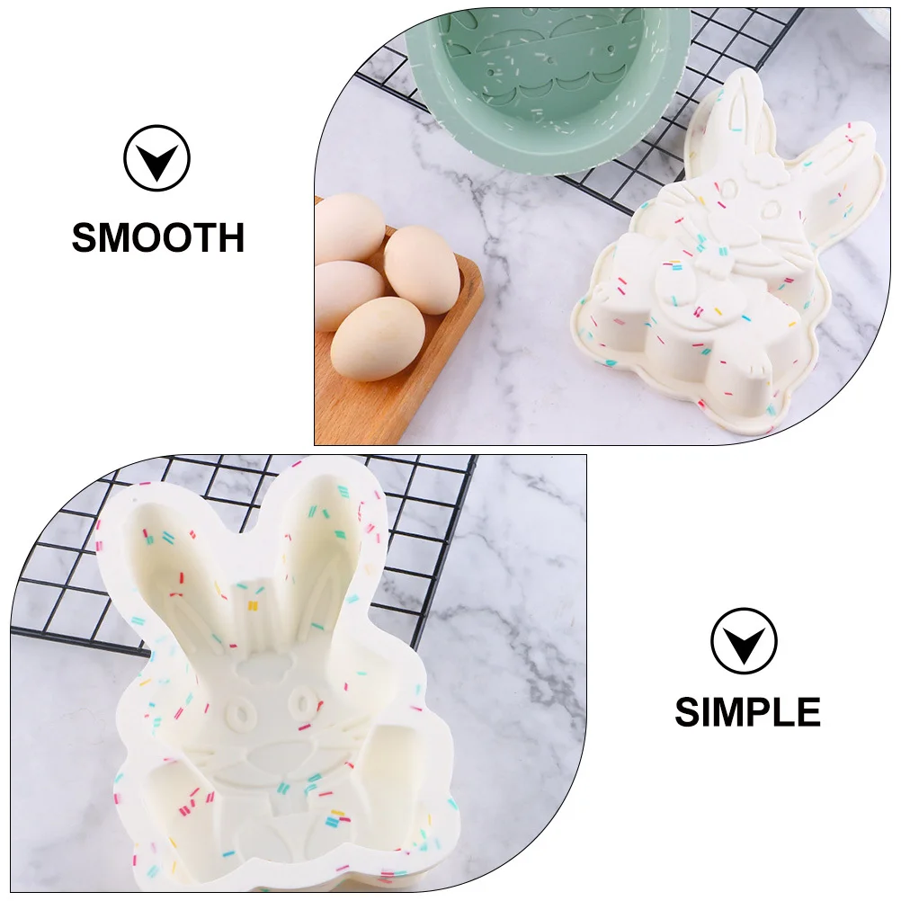 

Easter Bunny Cake Mold Small Rabbit Design Reusable Silicone Baking Mold for Cookies Chocolate Themed Dessert