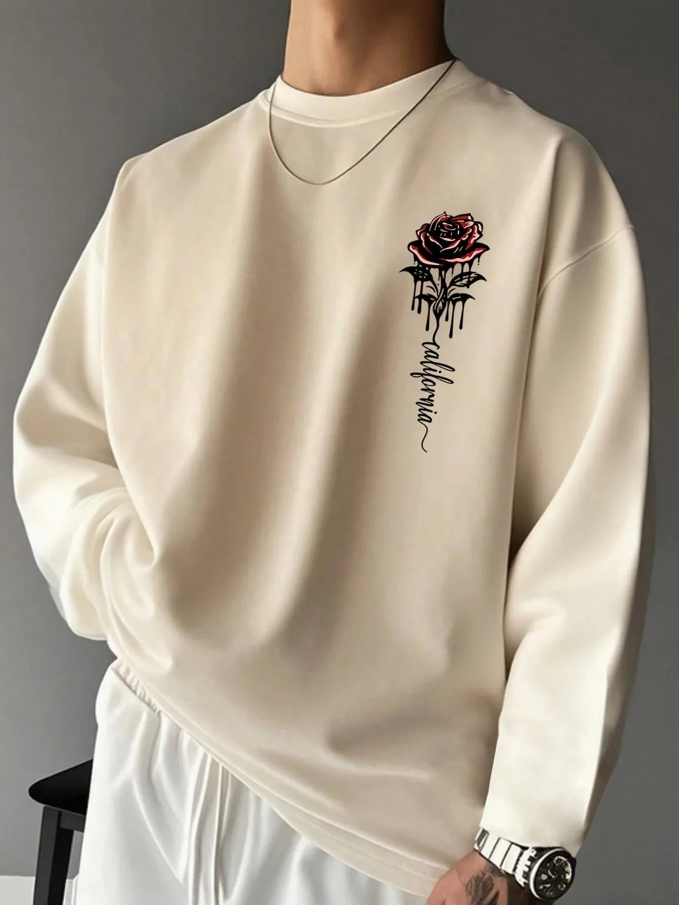 القميص الرجالي الجديد بأكمام طويلة لربيع وخريف 2025 كاجوال ناعم ومريح مع طباعة حروف ثلاثية الأبعاد #3