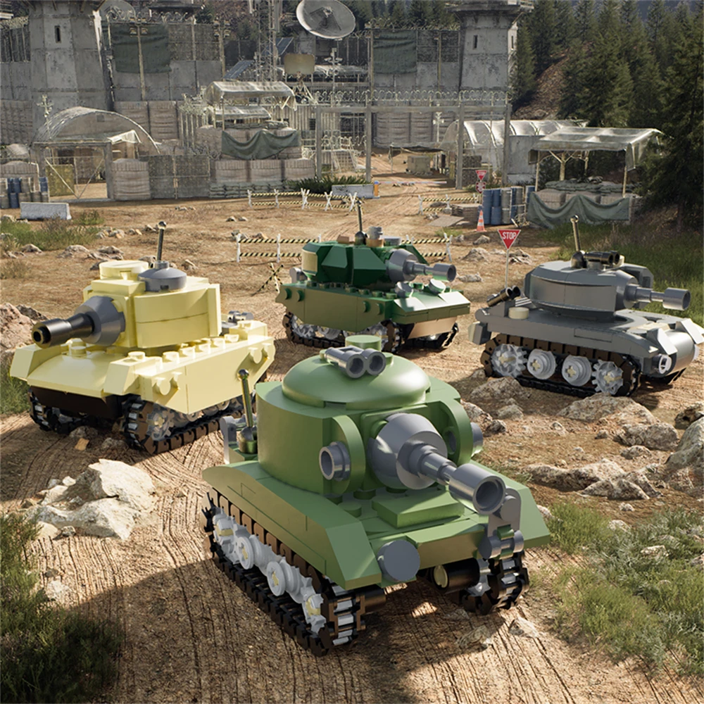 2. Weltkrieg WW2 Armee Militär Soldaten Gepanzertes Fahrzeug Panzer Modell Bausteine Ziegel Spielzeug Für Kinder Geschenk