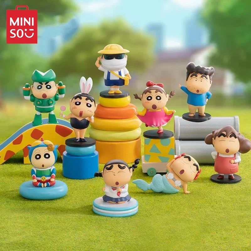 MINISO Crayon Shin-chan Funny Cos Series Blind Box Animation Nohara Shinnosuke Cross-dressing Model Children's Toys BirthdayGift