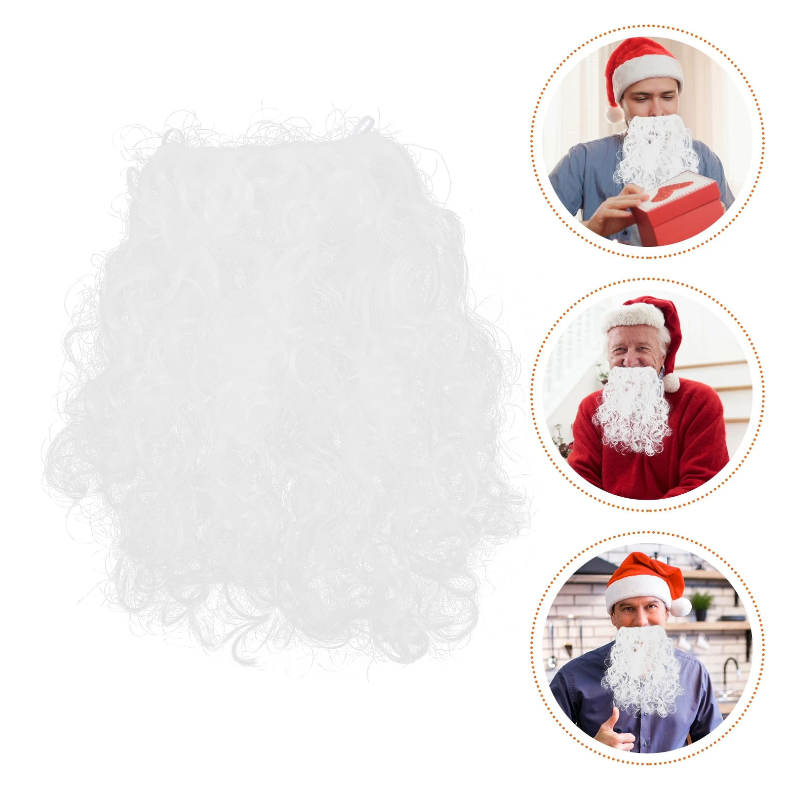 

Christmas Beard Costume Xmas Fake Prop Fiber Santa Claus Decoration Party Cosplay Accessory Lightweight Durable Funny Gift