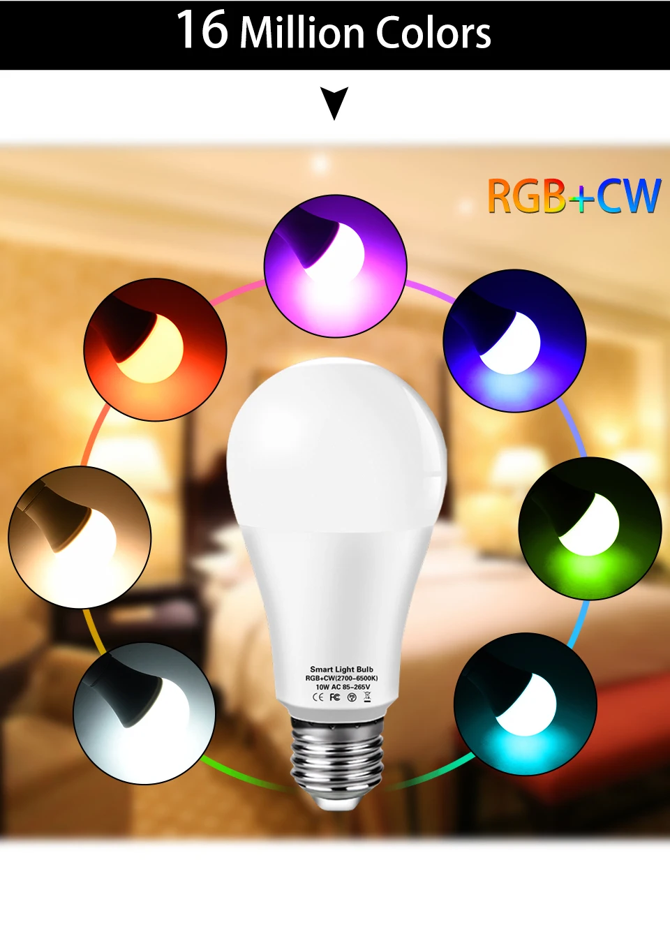 AC 220V 110V Tuya Smart WiFi LED Light Bulb E27 10W 15W 20W Alexa LED Lamp Smart Life APP Google Assisatnt Echo Voice Control