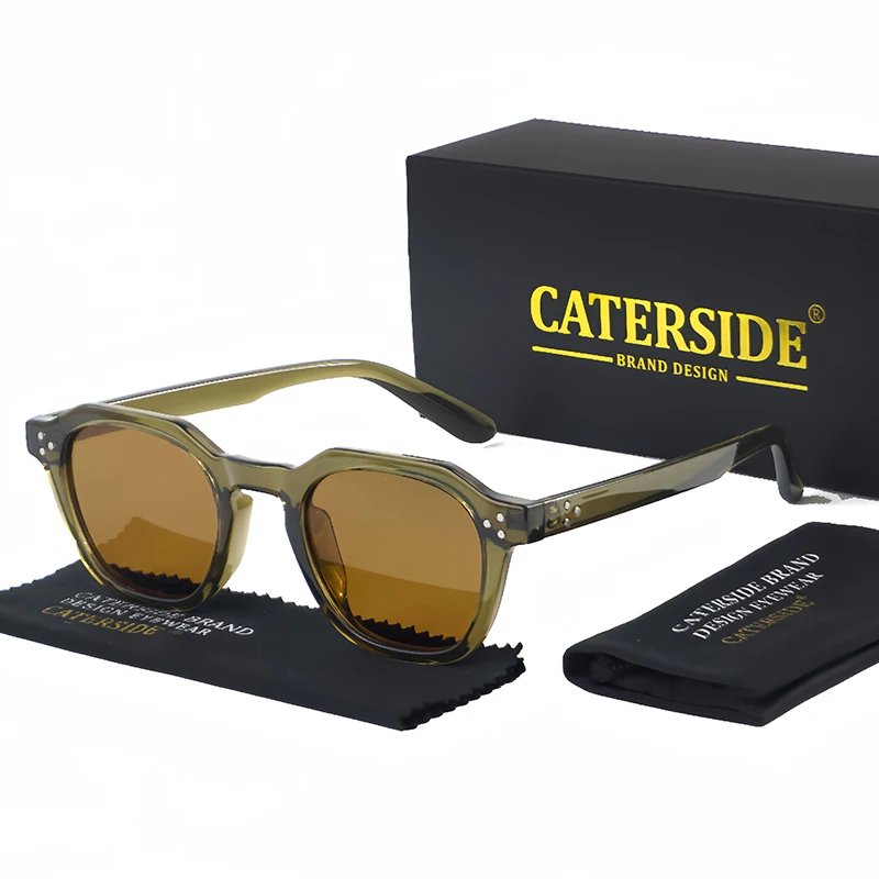 CATERSIDE Retro Polarisierte Sonnenbrille Männer Ultraleicht TR90 Rahmen Polygon Frauen Sonnenbrille Im Freien Hohe Qualität Reise Brillen – Detail 7