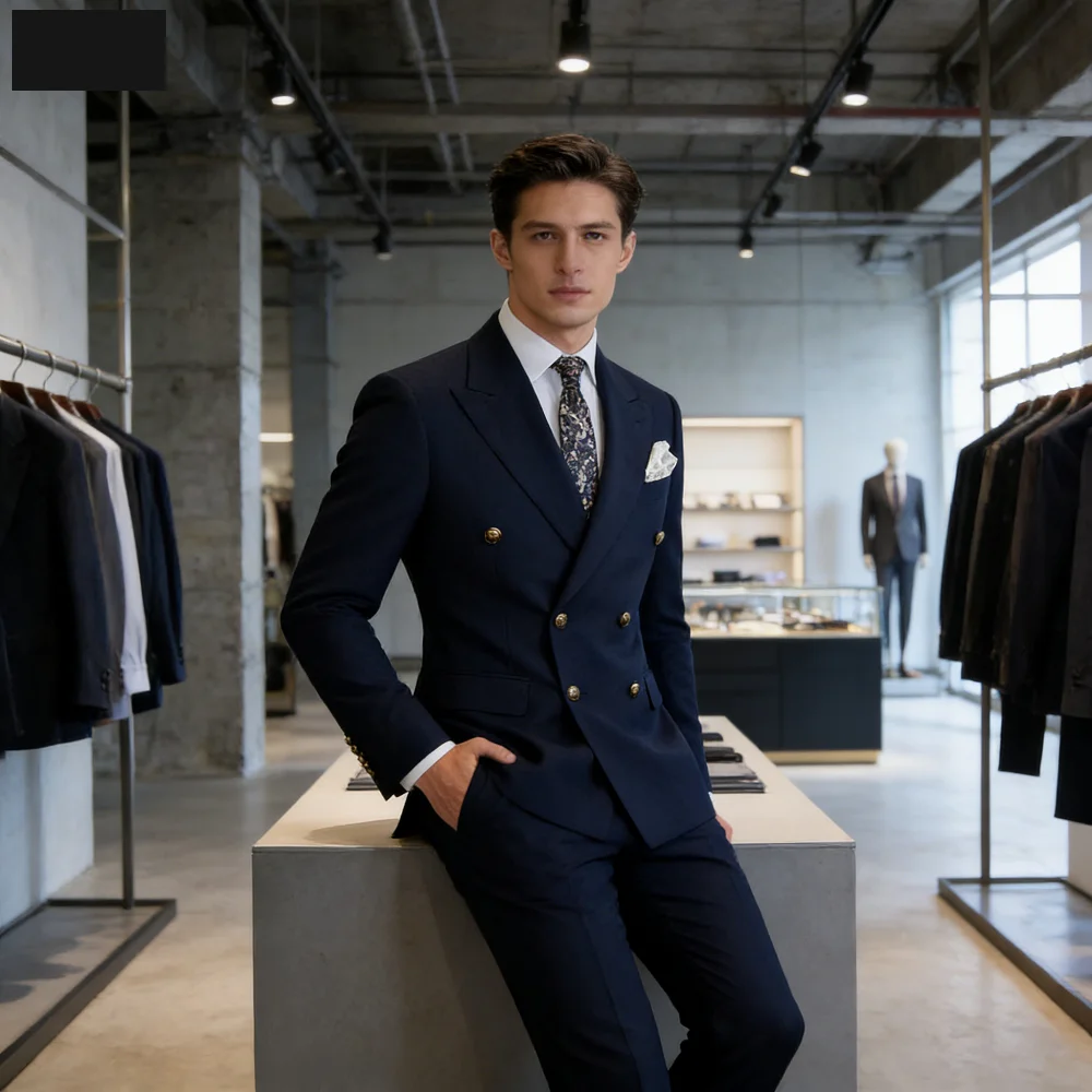 

Мужской повседневный костюм 2Smart цвета хаки: модный, деловой, для свадьбы, смокинг для жениха, с пик-лапелью, двубортный пиджак и брюки