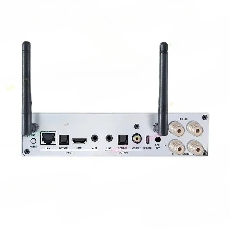 Fiber Mini Home Audio Amplifier WiFi BT 5.0  100w Line AUX Input