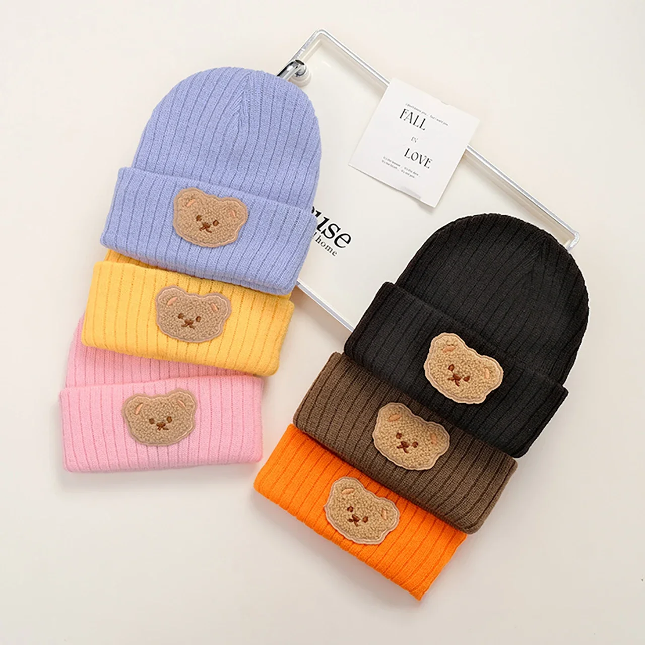 

Korean Bear Baby Beanie Cap Winter Infant Warm Knitted Hat Cartoon Kids Pullover Hats Toddler Boy Girl Bonnet