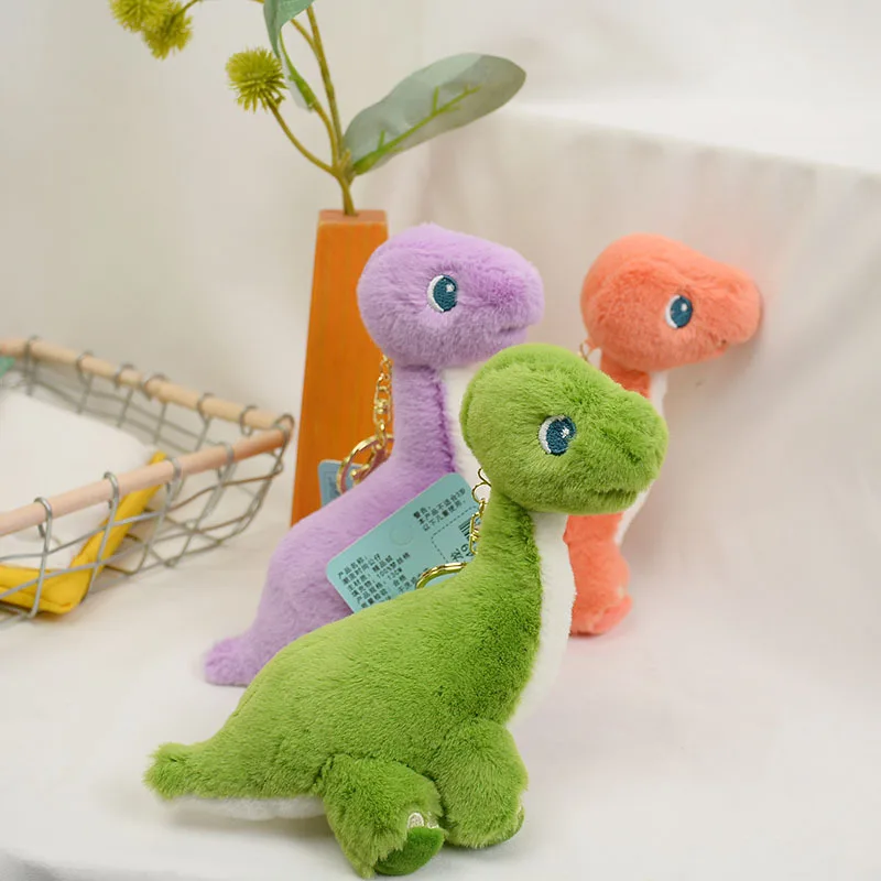 new Cartoon Boutique Soft Cute Dinosaur  Doll Pendant Creative Brachiosaurus Tyrannosaurus rex keychain couple fashion accessori