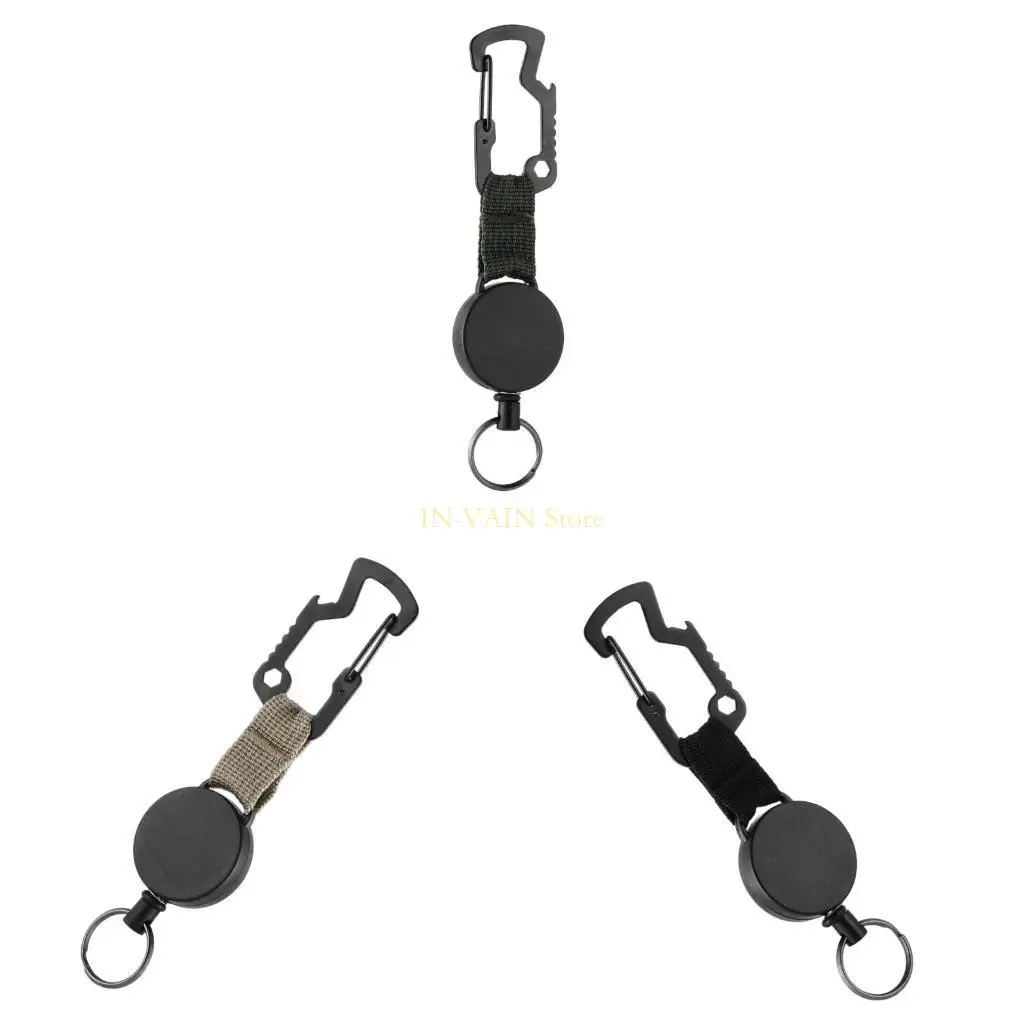 M5TC فولاذ الأسلاك حبل حبل أبازيلي حامل مفتاح شارات مفاتيح القابلة للسحب